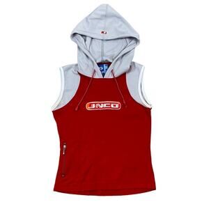 Rare JNCO Girlie Stuff Y2K Sleeveless Hoodie Tank Top Women's XS/S